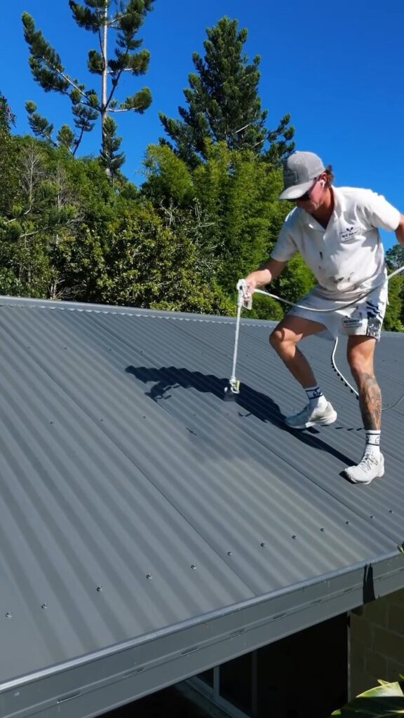 Roof restoration spraying, Tallebudgera Valley